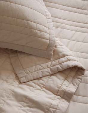 Quince Organic Cotton Channel Stitch Quilt Sand ships out fast! FULL / QUEEN